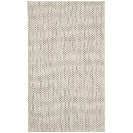 Nourison Courtyard COU01 Area Rug, Ivory/Silver, 3' x 5'