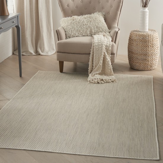 Nourison Courtyard COU01 Area Rug, Ivory/Silver, 4' x 6'