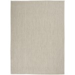 Nourison Courtyard COU01 Area Rug, Ivory/Silver, 5' x 7'