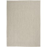 Nourison Courtyard COU01 Area Rug, Ivory/Silver, 6' x 9'