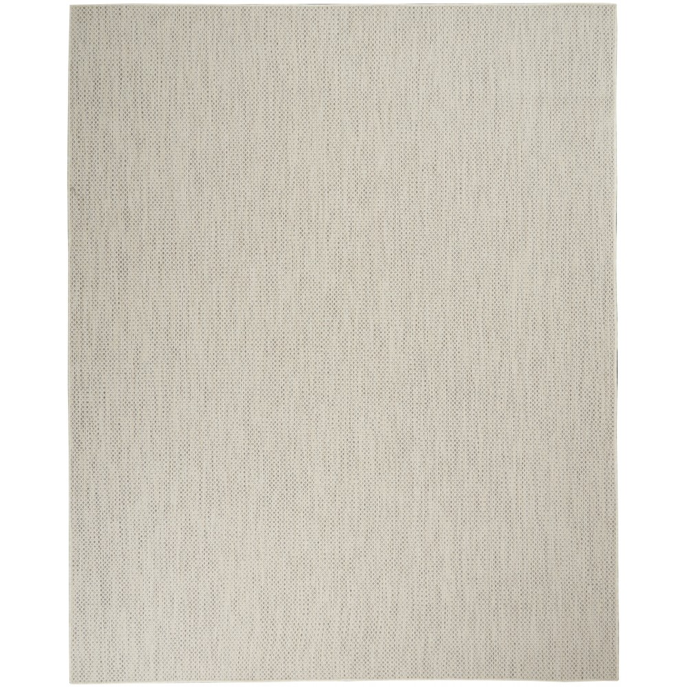 Nourison Courtyard COU01 Area Rug, Ivory/Silver, 9' x 12'