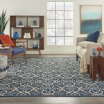 Nourison Caribbean CRB02 Area Rug, Navy, 9'3" x 12'9"