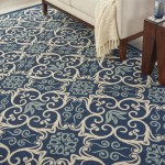 Nourison Caribbean CRB02 Area Rug, Navy, 9'3" x 12'9"