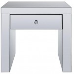 ACME Noralie End Table, Mirrored & Faux Diamonds