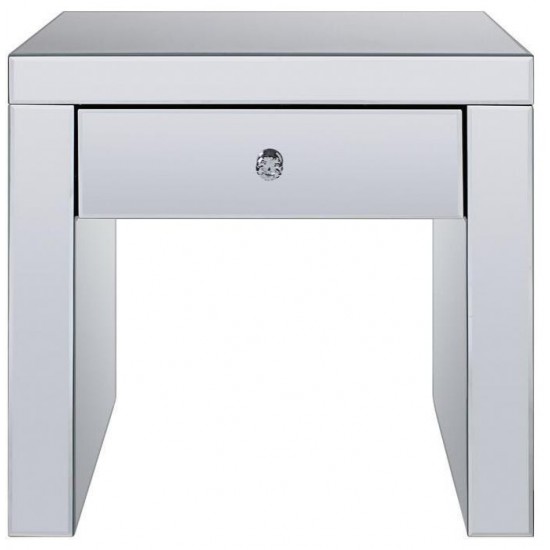 ACME Noralie End Table, Mirrored & Faux Diamonds