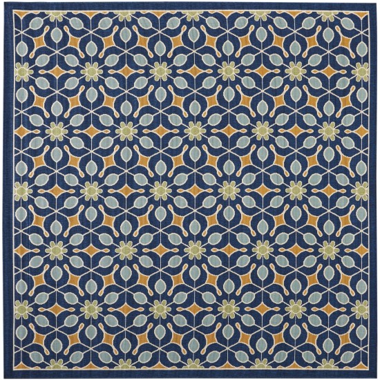 Nourison Caribbean CRB07 Area Rug, Navy, 7'10" x Square