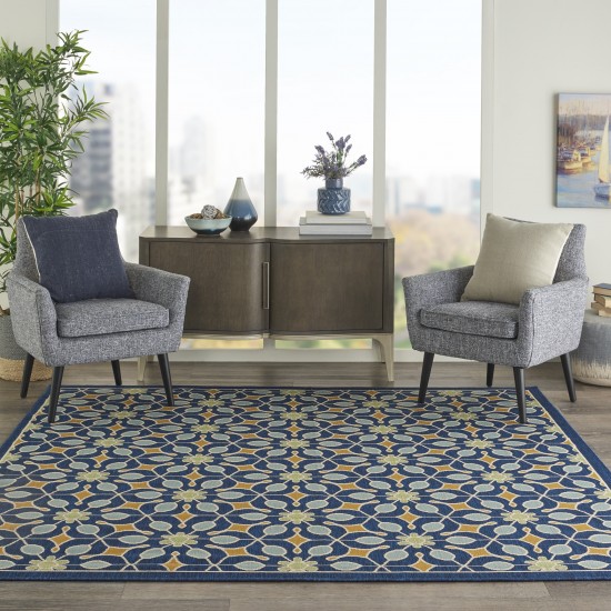 Nourison Caribbean CRB07 Area Rug, Navy, 7'10" x Square