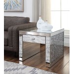 ACME Noralie End Table, Mirrored & Faux Diamonds