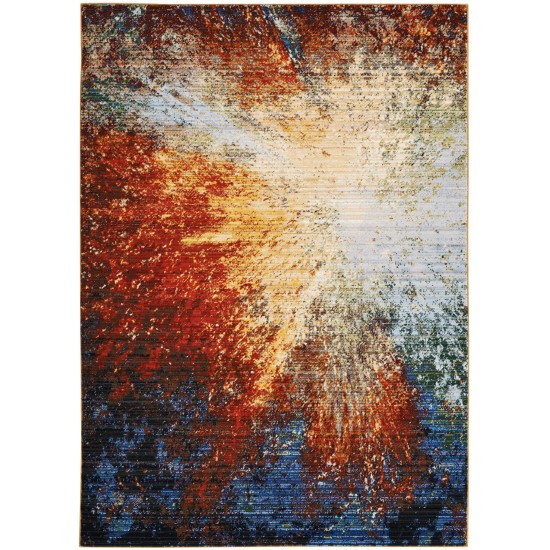 Nourison Chroma CRM02 Area Rug, Red Flare, 5'6" x 8'