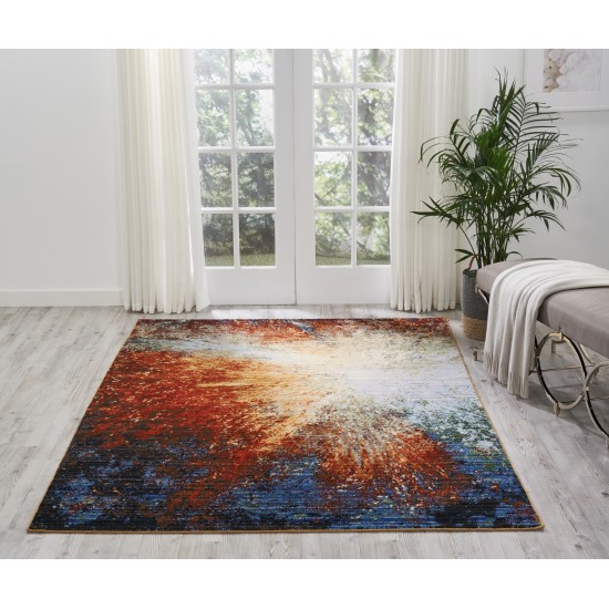 Nourison Chroma CRM02 Area Rug, Red Flare, 5'6" x 8'