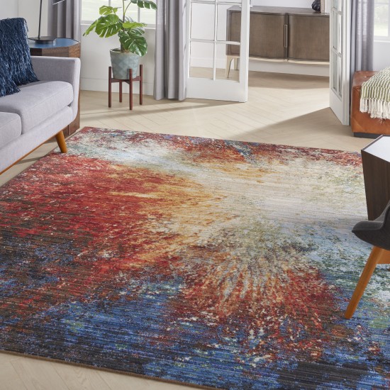 Nourison Chroma CRM02 Area Rug, Red Flare, 7'9" x 9'9"