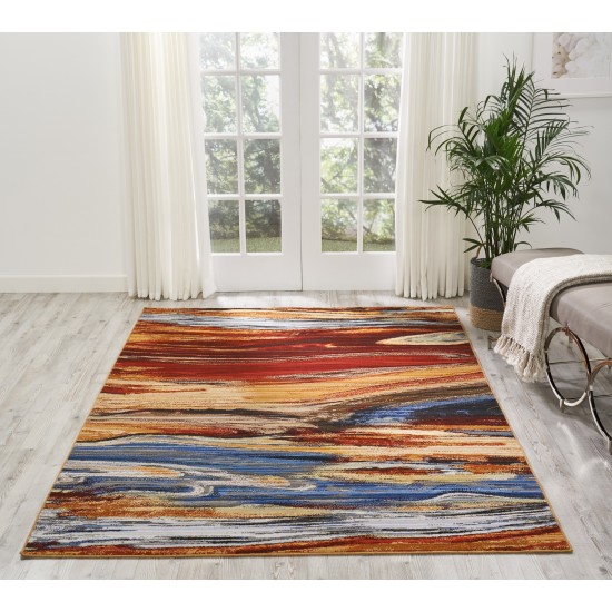 Nourison Chroma CRM04 Area Rug, Lava Flow, 5'6" x 8'