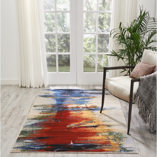 Nourison Chroma CRM05 Area Rug, Crimson Tide, 4' x 6'