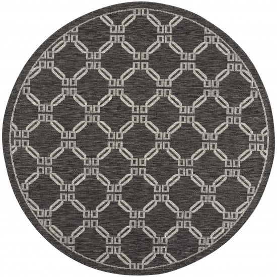 Nourison Country Side CTR02 Area Rug, Charcoal, 5'3" x Round