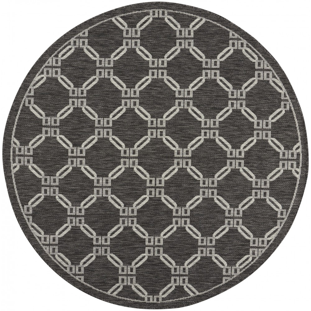 Nourison Country Side CTR02 Area Rug, Charcoal, 5'3" x Round