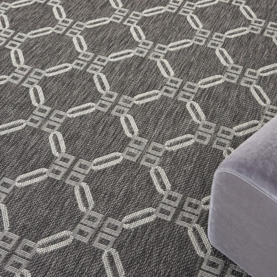 Nourison Country Side CTR02 Area Rug, Charcoal, 5'3" x Round