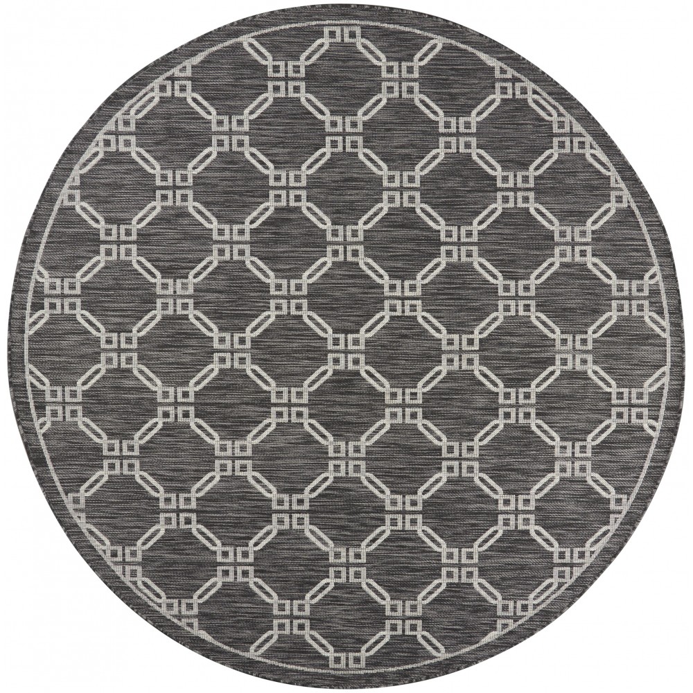 Nourison Country Side CTR02 Area Rug, Charcoal, 7'10" x Round