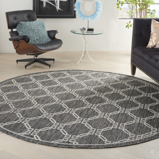 Nourison Country Side CTR02 Area Rug, Charcoal, 7'10" x Round