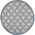 Nourison Country Side CTR02 Area Rug, Ivory/Blue, 5'3" x Round