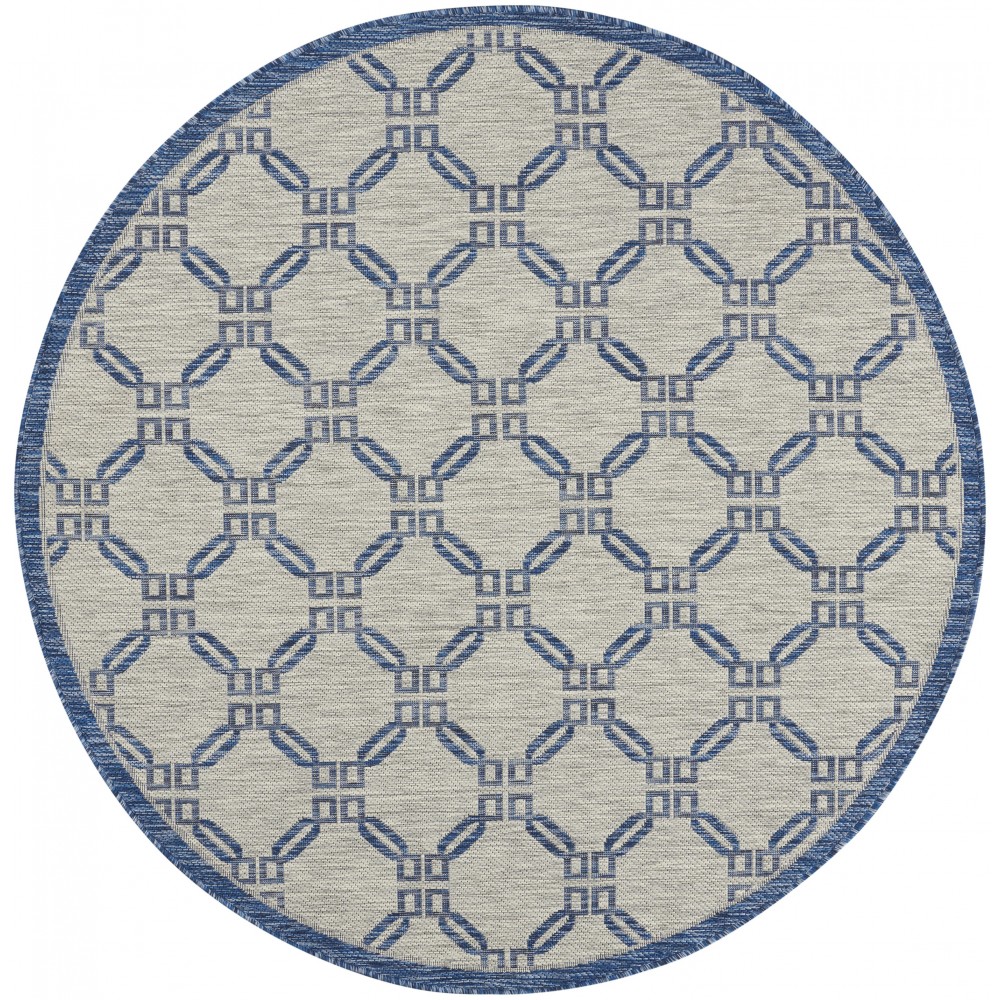 Nourison Country Side CTR02 Area Rug, Ivory/Blue, 5'3" x Round