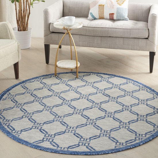 Nourison Country Side CTR02 Area Rug, Ivory/Blue, 5'3" x Round