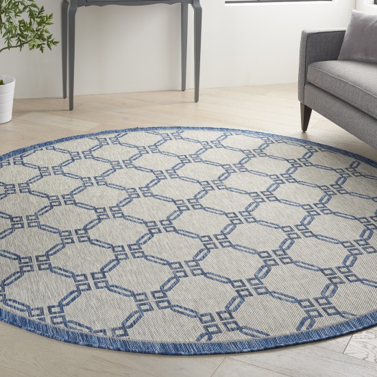 Nourison Country Side CTR02 Area Rug, Ivory/Blue, 7'10" x Round