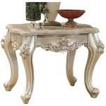 ACME Bently End Table, Marble & Champagne