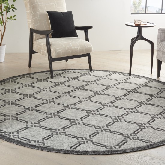 Nourison Country Side CTR02 Area Rug, Ivory/Charcoal, 7'10" x Round