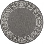 Nourison Country Side CTR03 Area Rug, Charcoal, 7'10" x Round