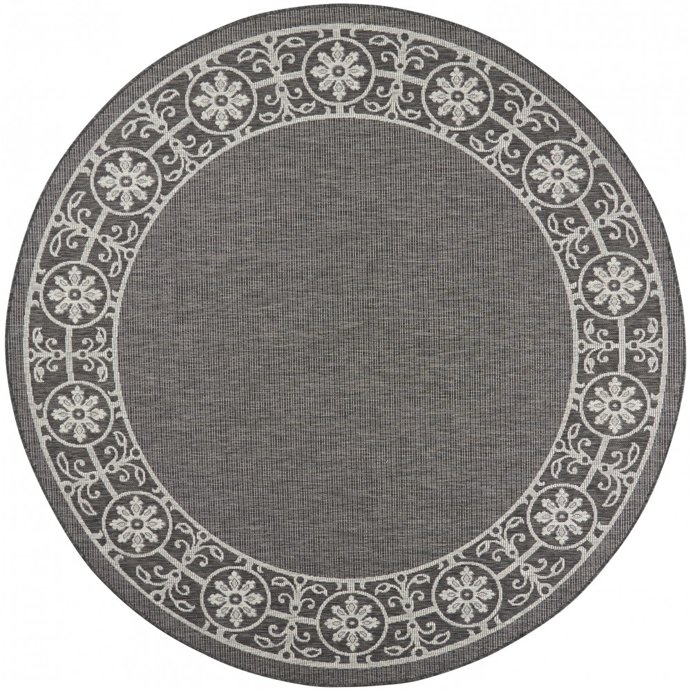 Nourison Country Side CTR03 Area Rug, Charcoal, 7'10" x Round