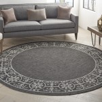 Nourison Country Side CTR03 Area Rug, Charcoal, 7'10" x Round