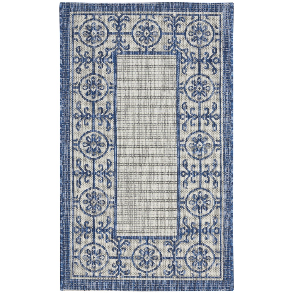 Nourison Country Side CTR03 Area Rug, Ivory/Blue, 2'2" x 3'9"