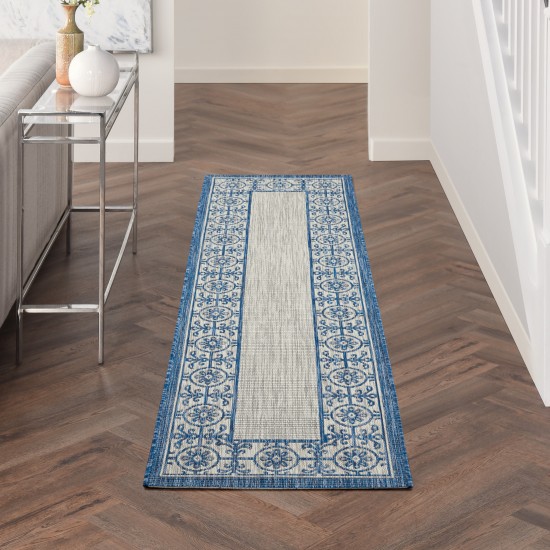 Nourison Country Side CTR03 Runner Rug, Ivory/Blue, 2'2" x 7'6"