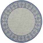 Nourison Country Side CTR03 Area Rug, Ivory/Blue, 5'3" x Round