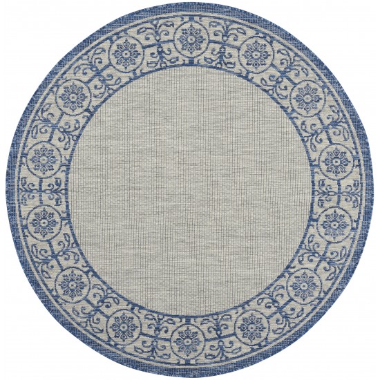 Nourison Country Side CTR03 Area Rug, Ivory/Blue, 5'3" x Round