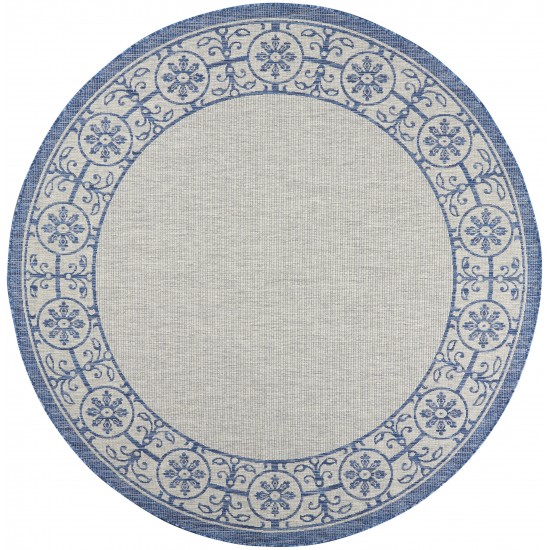 Nourison Country Side CTR03 Area Rug, Ivory/Blue, 7'10" x Round