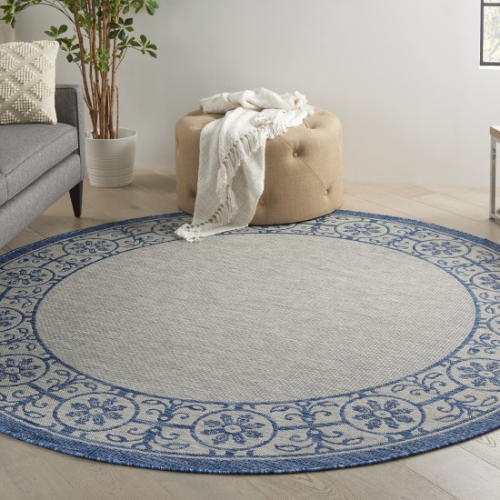 Nourison Country Side CTR03 Area Rug, Ivory/Blue, 7'10" x Round