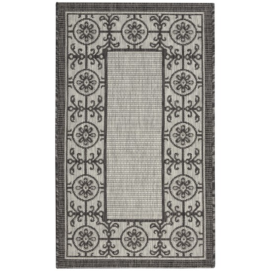 Nourison Country Side CTR03 Area Rug, Ivory/Charcoal, 2'2" x 3'9"