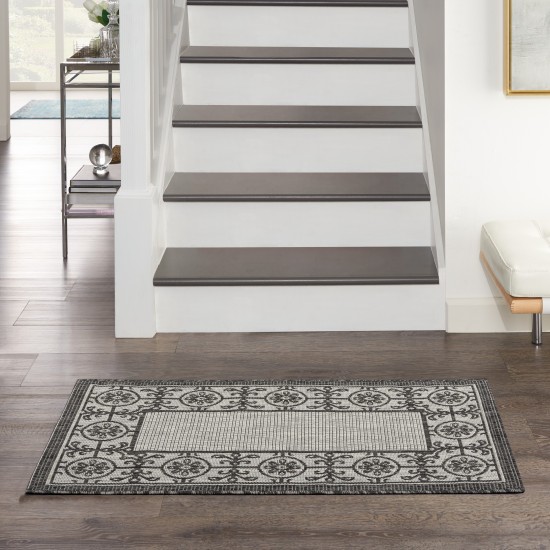 Nourison Country Side CTR03 Area Rug, Ivory/Charcoal, 2'2" x 3'9"