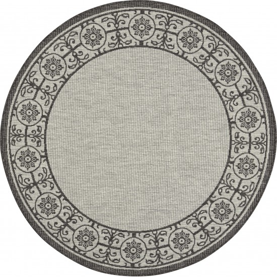 Nourison Country Side CTR03 Area Rug, Ivory/Charcoal, 5'3" x Round