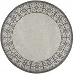 Nourison Country Side CTR03 Area Rug, Ivory/Charcoal, 7'10" x Round