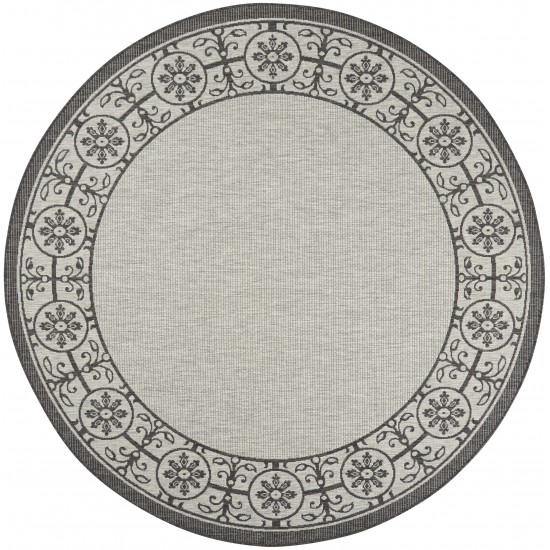 Nourison Country Side CTR03 Area Rug, Ivory/Charcoal, 7'10" x Round