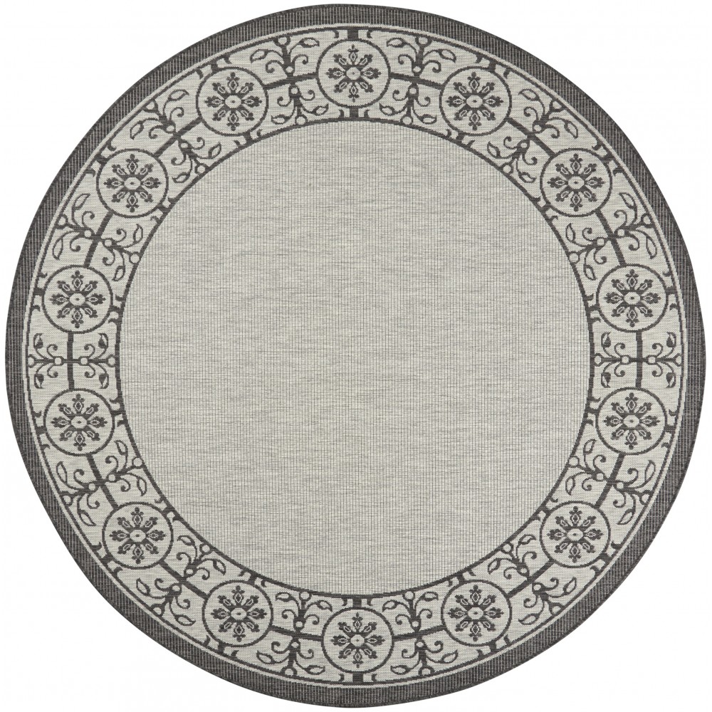 Nourison Country Side CTR03 Area Rug, Ivory/Charcoal, 7'10" x Round
