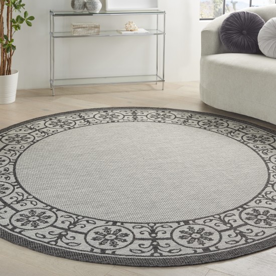 Nourison Country Side CTR03 Area Rug, Ivory/Charcoal, 7'10" x Round