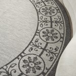 Nourison Country Side CTR03 Area Rug, Ivory/Charcoal, 7'10" x Round