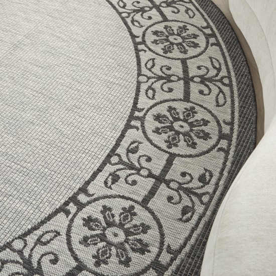 Nourison Country Side CTR03 Area Rug, Ivory/Charcoal, 7'10" x Round