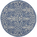 Nourison Country Side CTR04 Area Rug, Denim, 5'3" x Round