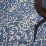 Nourison Country Side CTR04 Area Rug, Denim, 5'3" x Round