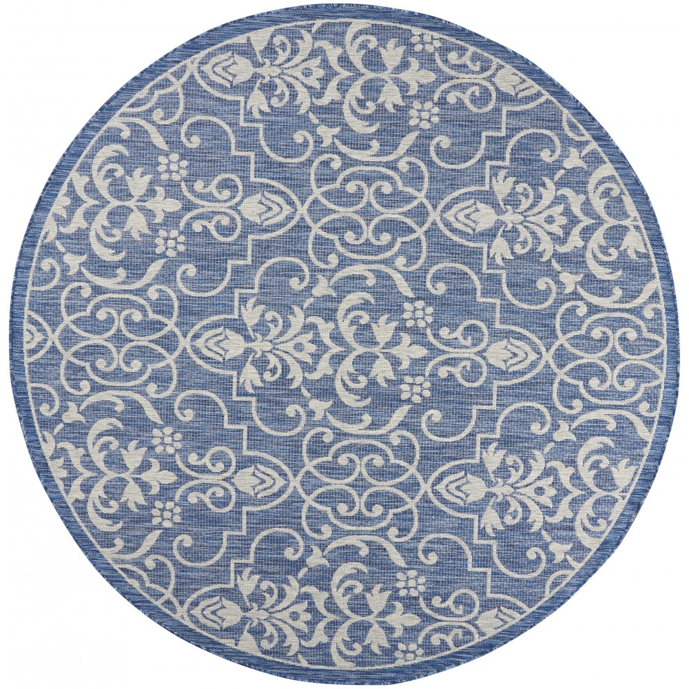 Nourison Country Side CTR04 Area Rug, Denim, 7'10" x Round