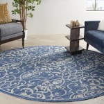 Nourison Country Side CTR04 Area Rug, Denim, 7'10" x Round